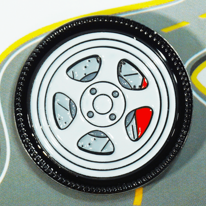 ZSPEC Wheel Pin - 5-Spoke Design - great for Lapels, Hats, Backpacks - Howling Moto