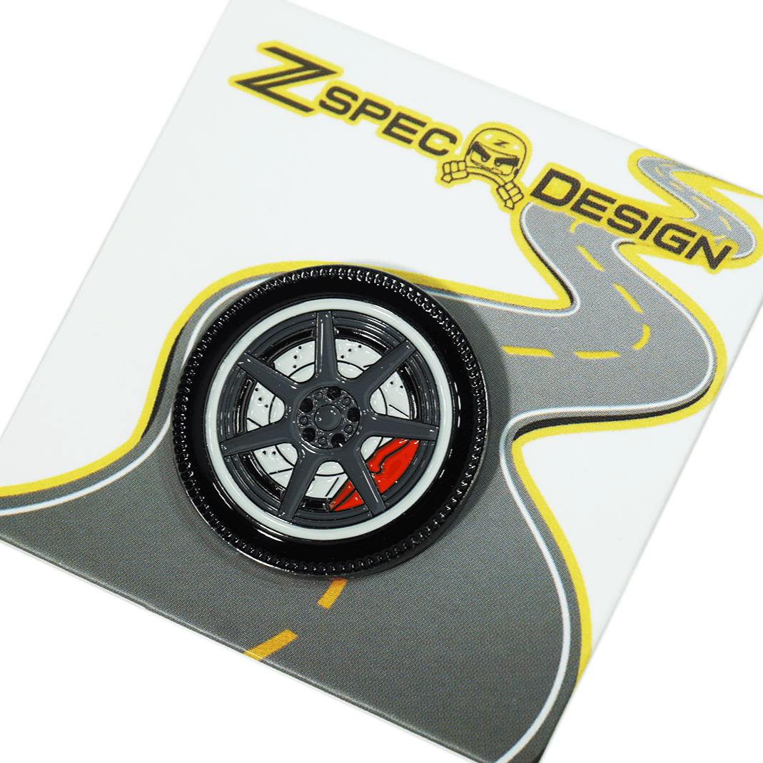 ZSPEC Wheel Pin - 7-Spoke Design - great for Lapels, Hats, Backpacks - Howling Moto