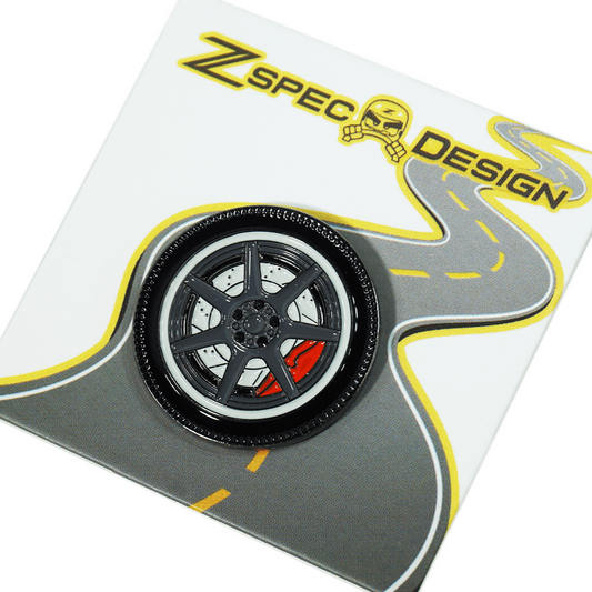 ZSPEC Wheel Pin - 7-Spoke Design - great for Lapels, Hats, Backpacks - Howling Moto