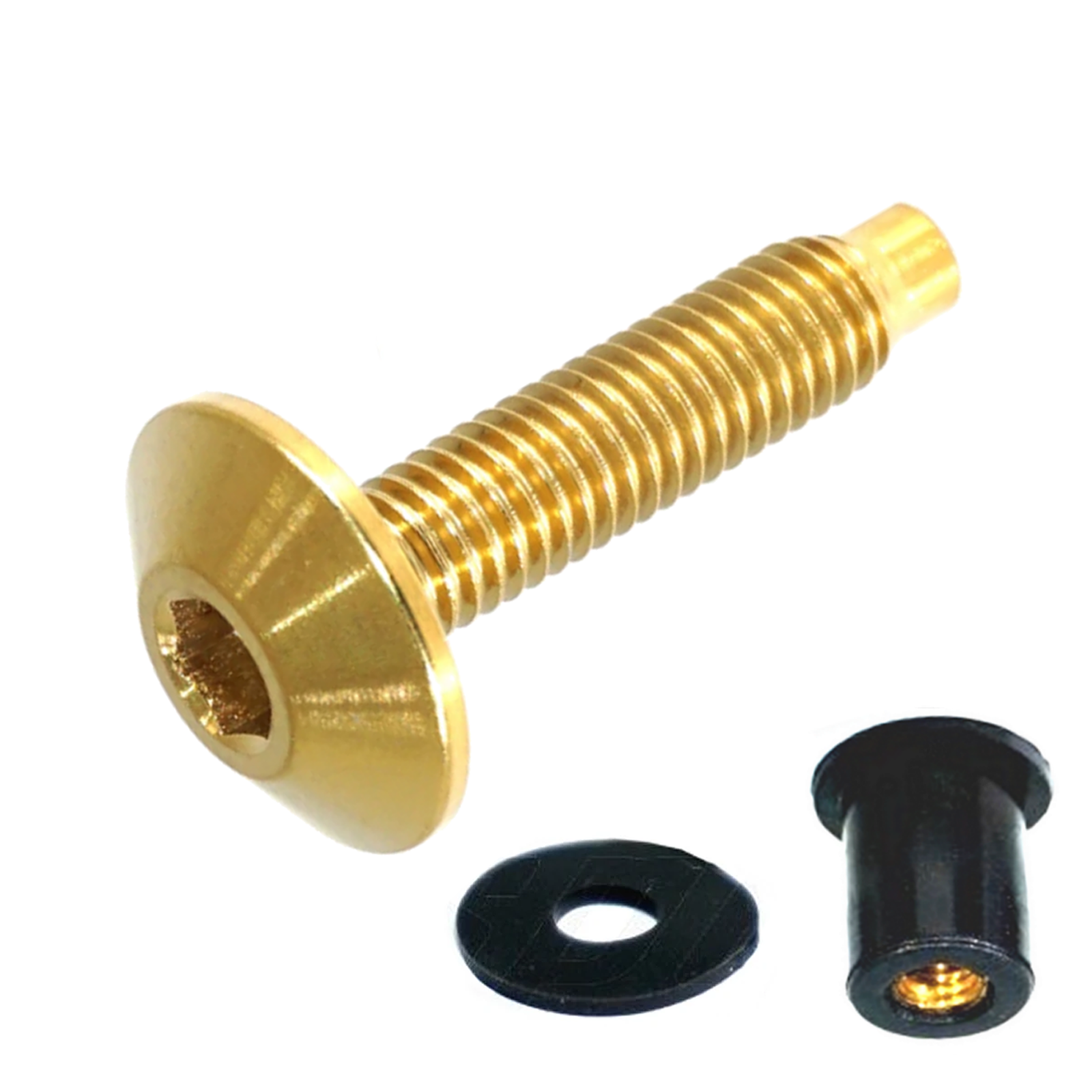 ZSPEC Body Kit Fastener, Low-Profile M5x20mm Titanium w/Well Nut, Per Each - Howling Moto