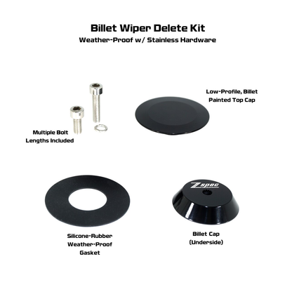 ZSPEC 44mm Rear Wiper Hole-Cover/Cap/Plug, Weatherproof, fits GR Corolla, Black - Howling Moto