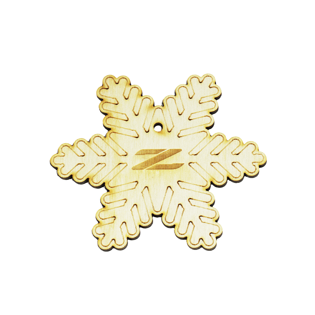ZSPEC Laser-Engraved Wood Ornament, Nissan Z32/300zx Snowflake-Style, 3.75" - Howling Moto