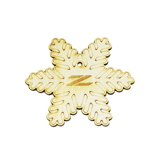 ZSPEC Laser-Engraved Wood Ornament, Nissan Z32/300zx Snowflake-Style, 3.75" - Howling Moto