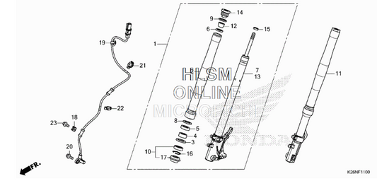 Honda Grom Front Suspension Parts 2022 +