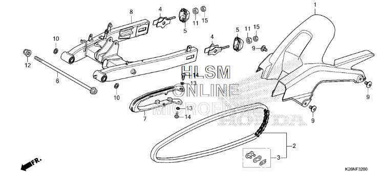 2022+ Honda Grom Suspension Swingarm OEM Parts