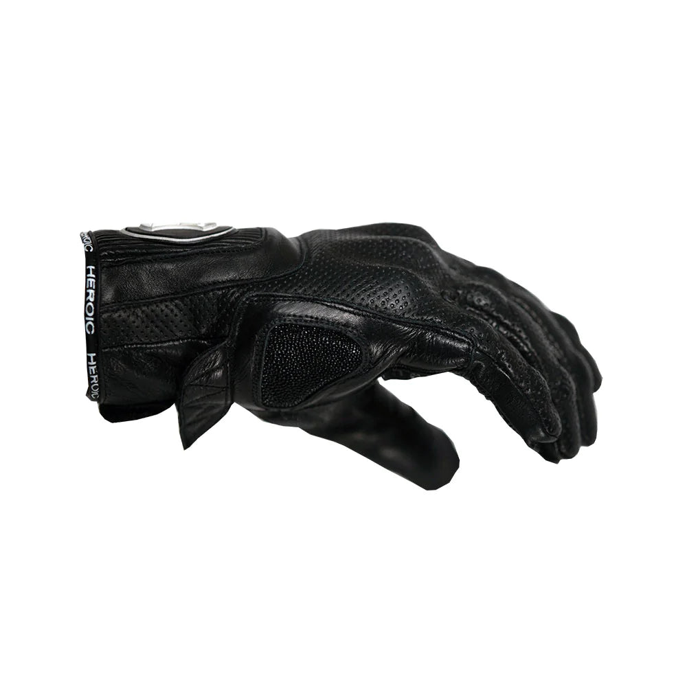 HEROIC ST-R Pro FTR Covered Knuckle Shorty Gloves - Black