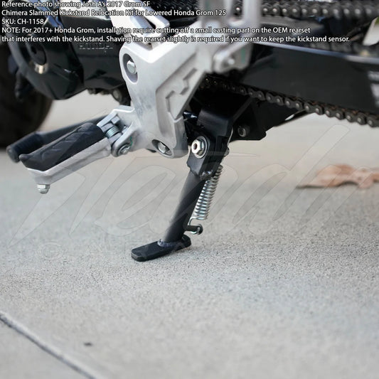 Chimera Slammed Kickstand Relocation Kit for Lowered Honda Grom 125 (2014-2022) & Monkey 125 (2018-2022) - Howling Moto