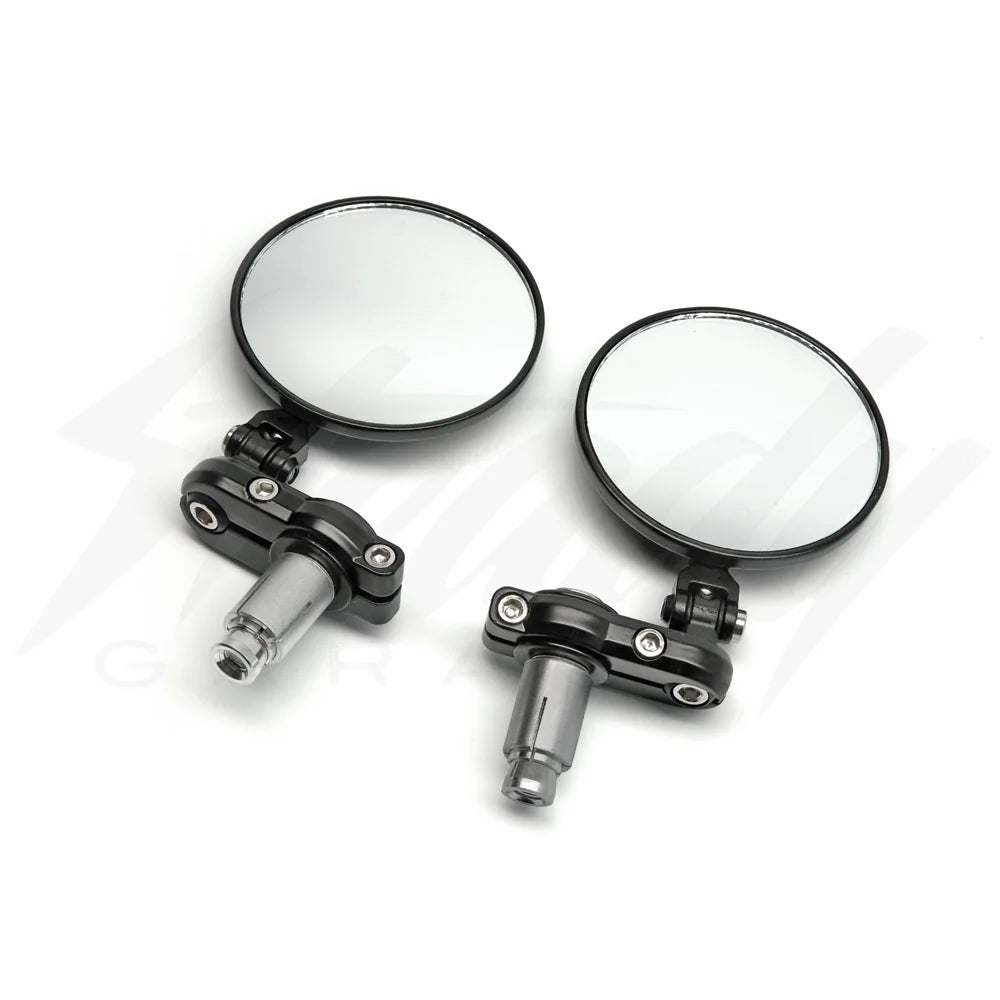 Gojin Lane Splitting 3" Bar End Mirror Set - Black - Howling Moto