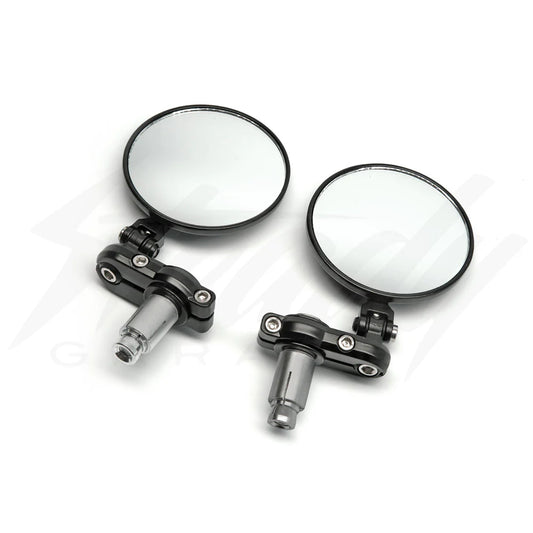 Gojin Lane Splitting 3" Bar End Mirror Set - Black - Howling Moto