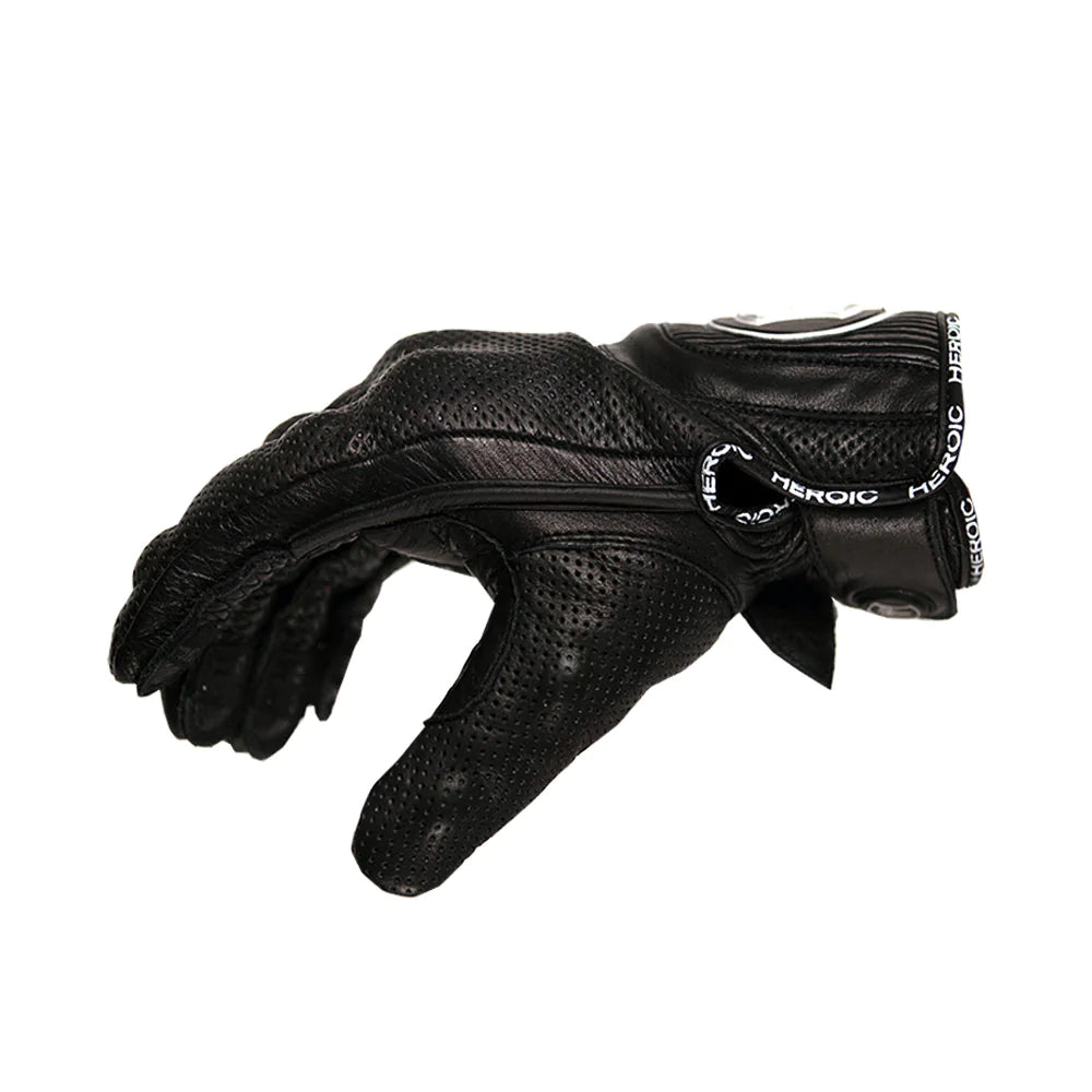 HEROIC ST-R Pro FTR Covered Knuckle Shorty Gloves - Black - Howling Moto