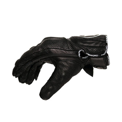 HEROIC ST-R Pro FTR Covered Knuckle Shorty Gloves - Black - Howling Moto
