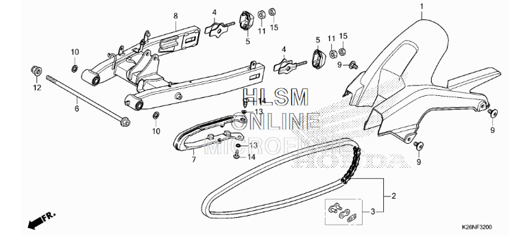 2022+ Honda Grom Suspension Swingarm OEM Parts - Howling Moto