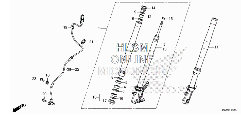 Honda Grom Front Suspension Parts 2022 + - Howling Moto