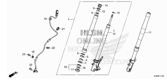 Honda Grom Front Suspension Parts 2022 + - Howling Moto