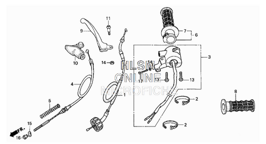 Honda XR50 Handle Lever, Throttle and Switch - Howling Moto