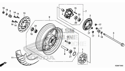 Honda Rear Wheel Grom 2017-2020 - Howling Moto