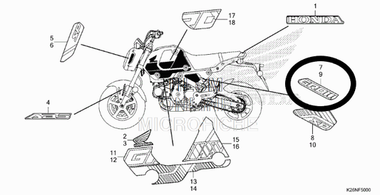 Honda Grom Sticker on Side Cover Under Seat 2022 + - Howling Moto