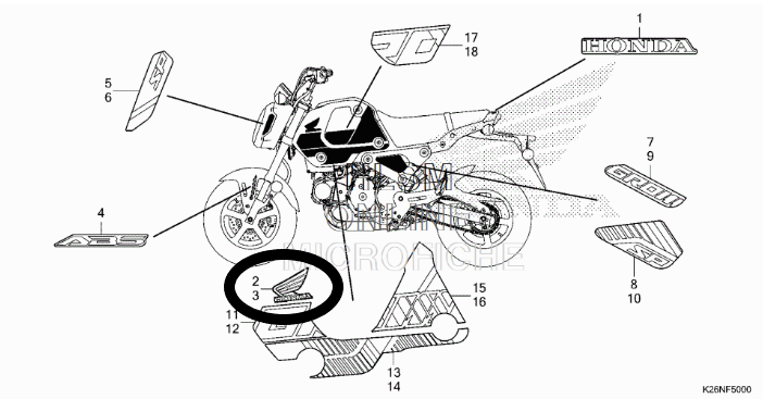 Honda Grom Wing Stickers 2022 + - Howling Moto