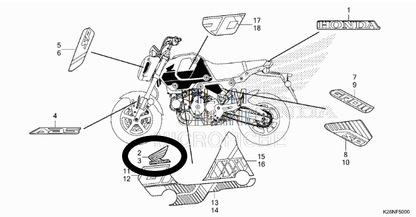 Honda Grom Wing Stickers 2022 + - Howling Moto