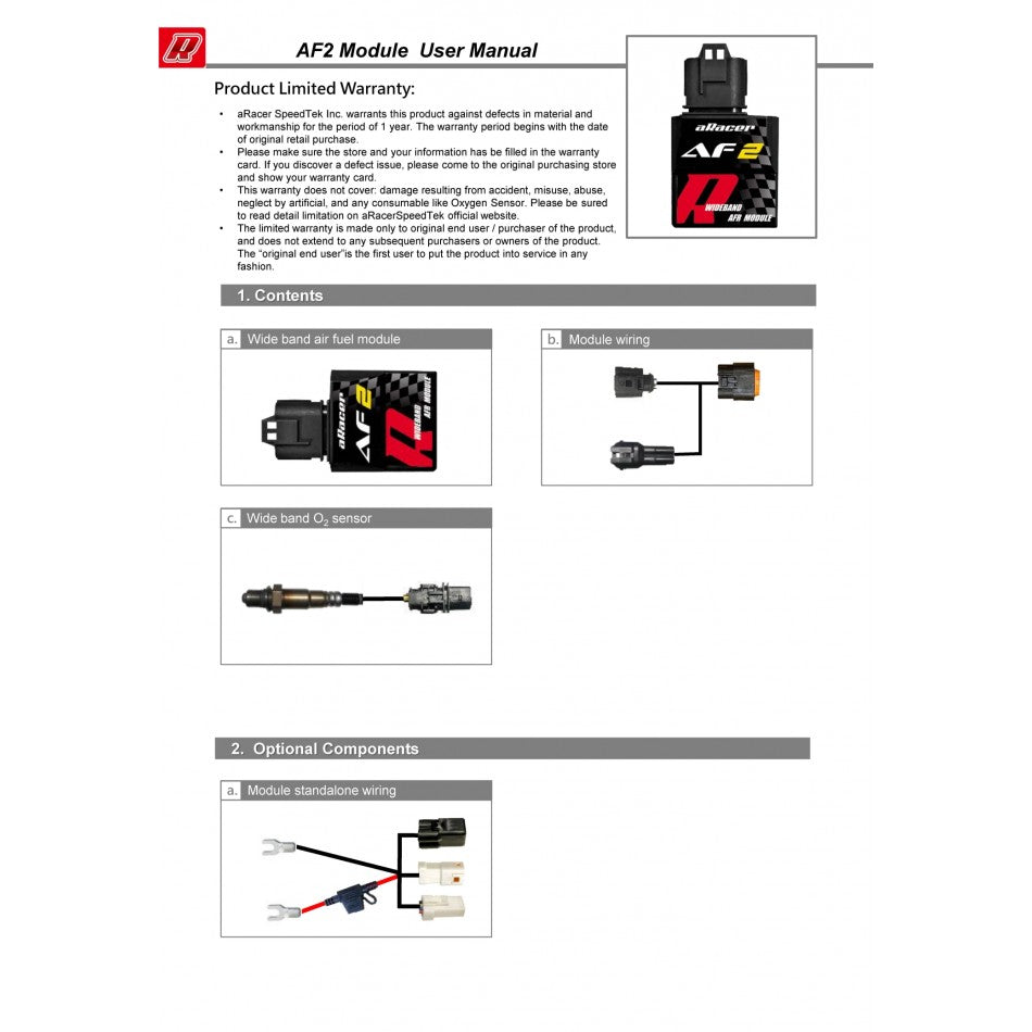 aRacer AF2 Professional Wideband AFR Module LSU 4.9 O2