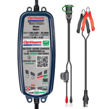 Tecmate Optimate™ Lithium LFP 4S 0.8A Battery Charger - Howling Moto