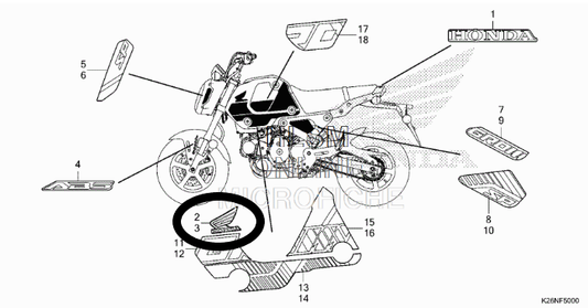 Honda Grom Wing Stickers 2022 + - Howling Moto