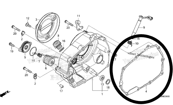 Honda OEM Right crankcase cover gasket for 2022+ Honda Grom and Monkey