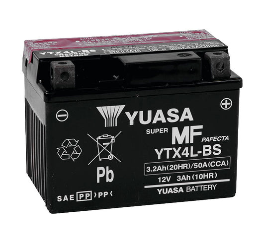 Yuasa® AGM Maintenance-Free VRLA Batteries YTX4L-BS - Howling Moto